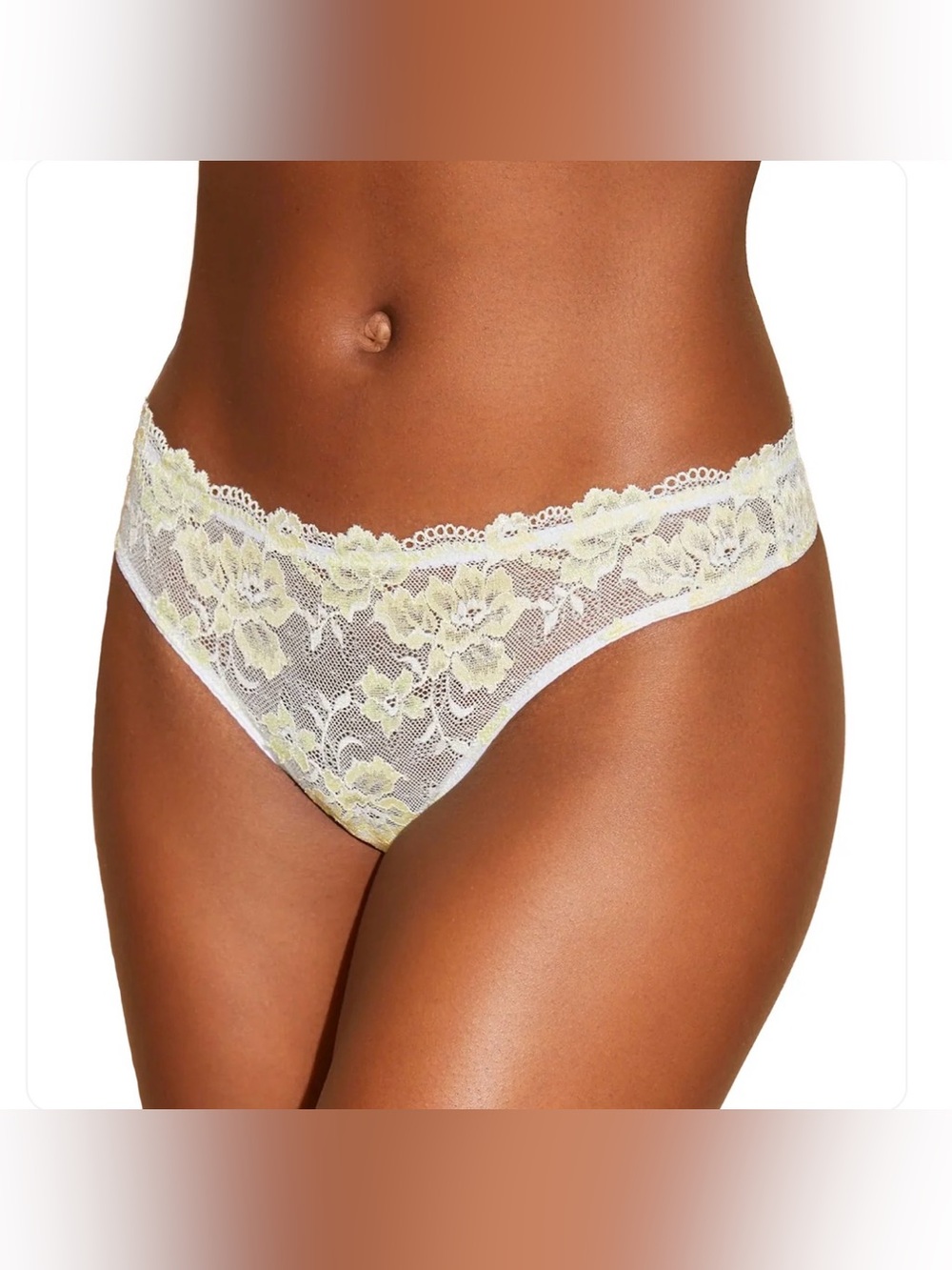 Cosabella Savona Thong in Mignonette Pale Yellow and White